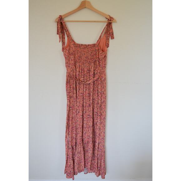 J Crew Floral Smocked Back Tie Shoulder Midi Dress Floral Size 4 - Picture 7 of 8